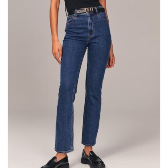 Abercrombie & Fitch Ultra High Rise Ankle Straight Jean sz 32/14 - Picture 2 of 9
